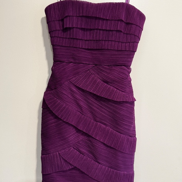 BCBGMAXAZRIA Purple Pleated Bodycon Dress – - Picture 5 of 8